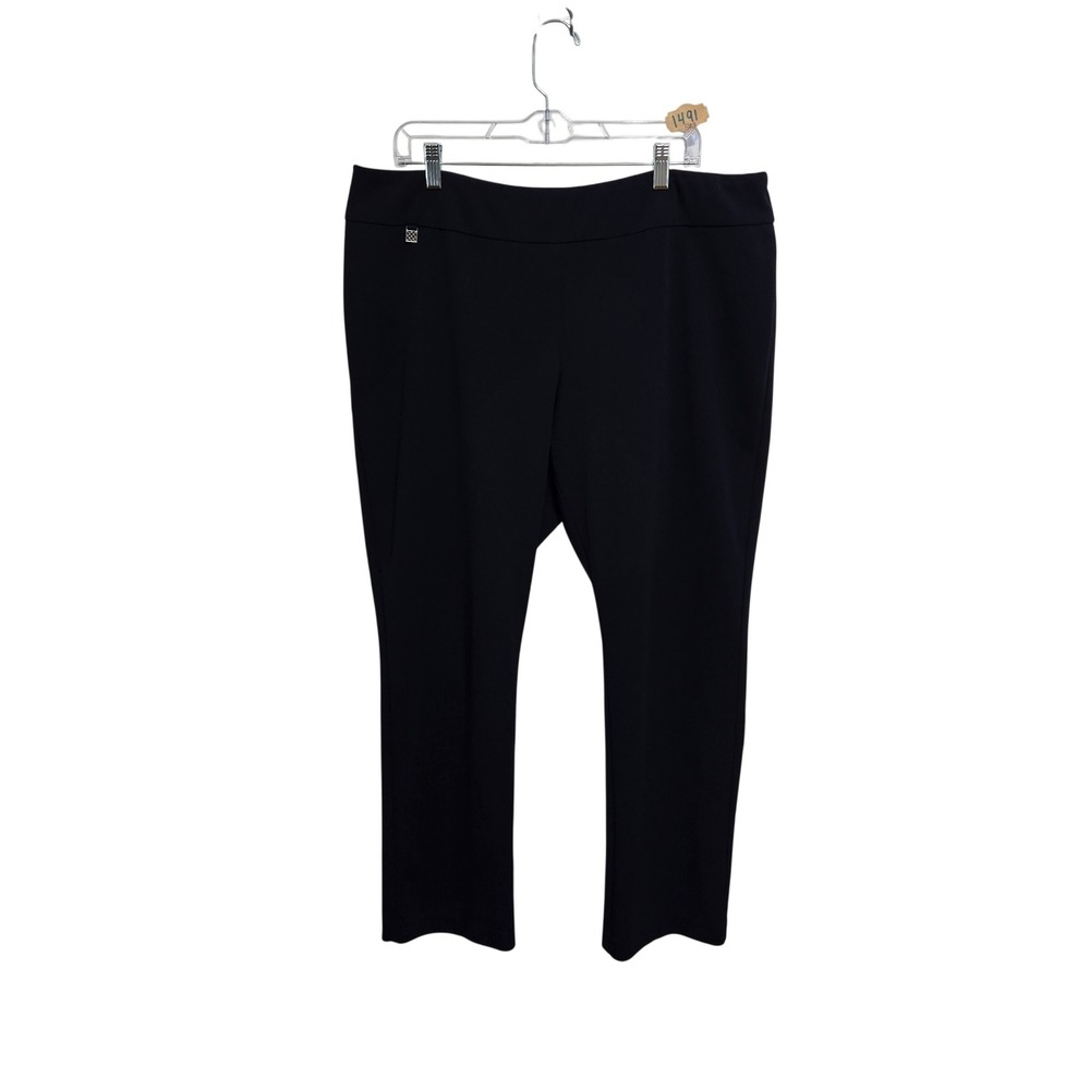 SOHO Apparel Ltd Womens 2X Navy Blue Scallop Hem Pull On Stretch Pants 1457852XB